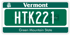 HTK221  license plate in VT