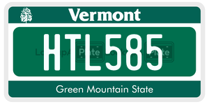 HTL585 license plate in Vermont