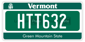 HTT632  license plate in VT