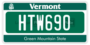 HTW690  license plate in VT