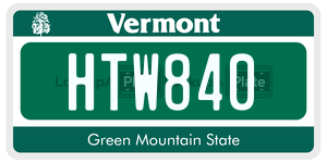HTW840  license plate in VT