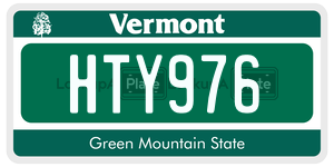 HTY976  license plate in VT
