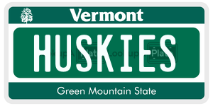 HUSKIES  license plate in VT
