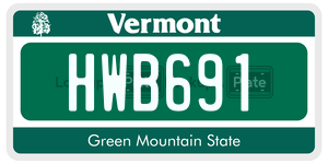 HWB691  license plate in VT
