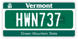 HWN737 license plate in Vermont