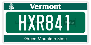 HXR841 license plate in Vermont