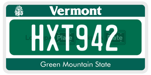 HXT942 license plate in Vermont