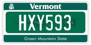 HXY593 license plate in Vermont