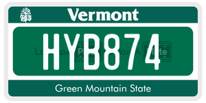 HYB874 license plate in Vermont