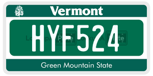 HYF524  license plate in VT