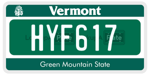 HYF617  license plate in VT