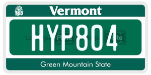 HYP804  license plate in VT