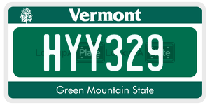 HYY329  license plate in VT