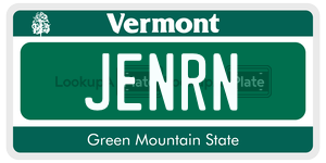 JENRN  license plate in VT
