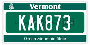 KAK873 license plate in Vermont