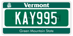 KAY995  license plate in VT