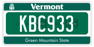 KBC933 license plate in Vermont