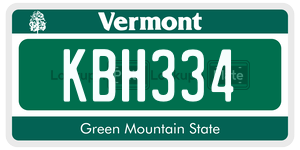 KBH334  license plate in VT