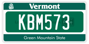 KBM573  license plate in VT