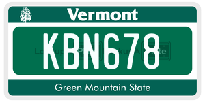 KBN678  license plate in VT