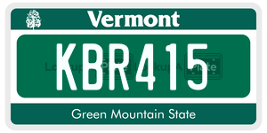 KBR415 license plate in Vermont