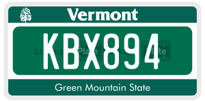 KBX894  license plate in VT