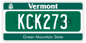 KCK273  license plate in VT