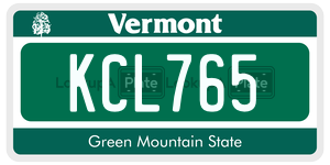 KCL765  license plate in VT
