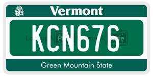 KCN676  license plate in VT