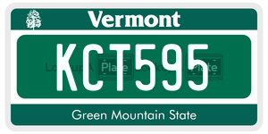 KCT595  license plate in VT