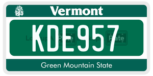 KDE957  license plate in VT