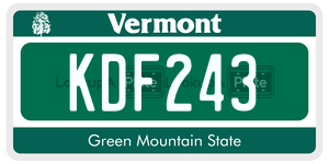 KDF243 license plate in Vermont