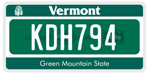 KDH794  license plate in VT