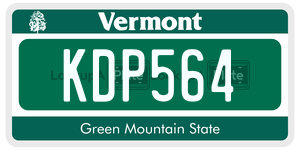 KDP564  license plate in VT