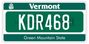 KDR468  license plate in VT