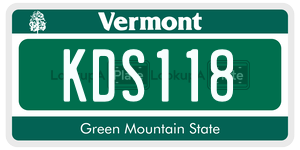 KDS118  license plate in VT