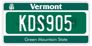 KDS905  license plate in VT