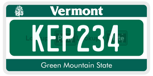 KEP234  license plate in VT