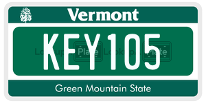 KEY105  license plate in VT