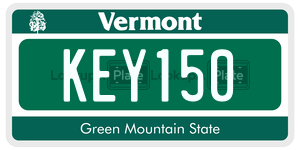KEY150  license plate in VT