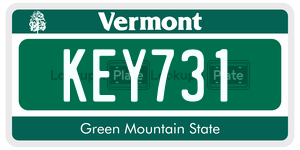 KEY731  license plate in VT