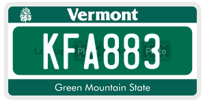 KFA883 license plate in Vermont