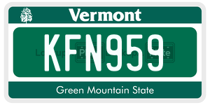 KFN959  license plate in VT