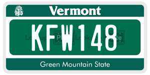 KFW148  license plate in VT