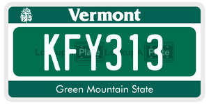 KFY313  license plate in VT