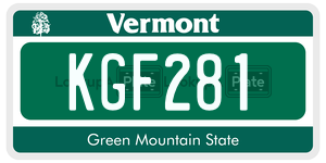 KGF281 license plate in Vermont