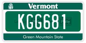 KGG681  license plate in VT