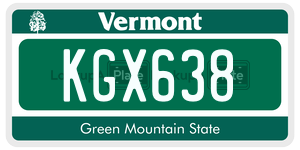 KGX638 license plate in Vermont