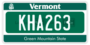 KHA263  license plate in VT