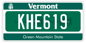 KHE619 license plate in Vermont